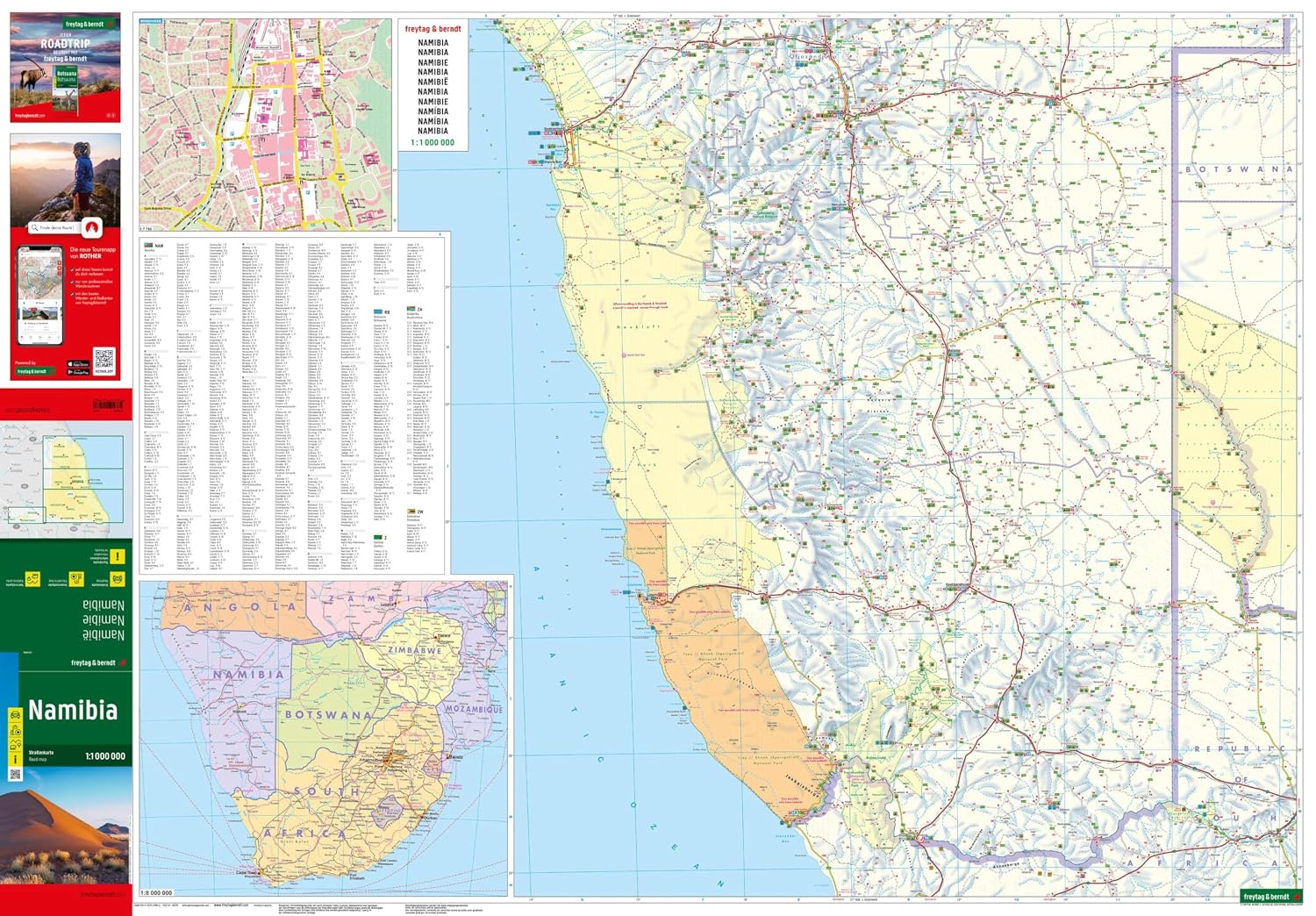 Namibië | wegenkaart 1:1.000.000 9783707924749 Freytag & Berndt Landkaarten en wegenkaarten Namibië Namibië | wegenkaart 1:1.000.000 9783707924749 Freytag & Berndt Landkaarten en wegenkaarten Namibië