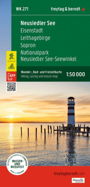 WK-271  Neusiedler See,Rust,Seewinkel wandelkaart 1:50.000 9783707925203  Freytag & Berndt WK 1:50.000  Wandelkaarten Oberösterreich, Niederösterreich, Burgenland