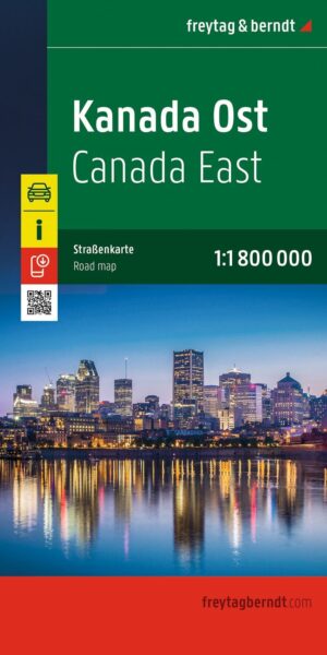 Canada Oost | autokaart, wegenkaart 1:1.800.000 9783991547112  Freytag & Berndt   Landkaarten en wegenkaarten Midden en Oost-Canada
