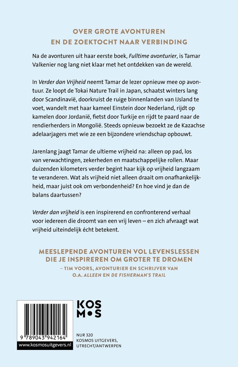 Verder dan vrijheid | Tamar Valkenier 9789043942164 Tamar Valkenier Kosmos Reisverhalen & literatuur Wereld als geheel Verder dan vrijheid | Tamar Valkenier 9789043942164 Tamar Valkenier Kosmos Reisverhalen & literatuur Wereld als geheel