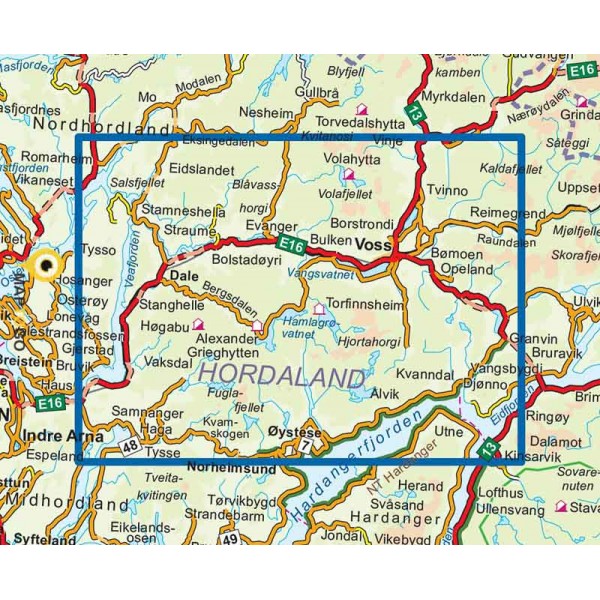 NO-3007 Voss - Bergsdalen | topografische wandelkaart 1:50.000 7046660030073 Nordeca Topo 3000 Wandelkaarten Zuid-Noorwegen NO-3007 Voss - Bergsdalen | topografische wandelkaart 1:50.000 7046660030073 Nordeca Topo 3000 Wandelkaarten Zuid-Noorwegen