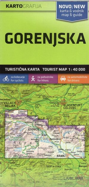 Gorenjska | wandelkaart 1:40.000 + gids 3830048522502  Kartografija   Wandelkaarten Slovenië