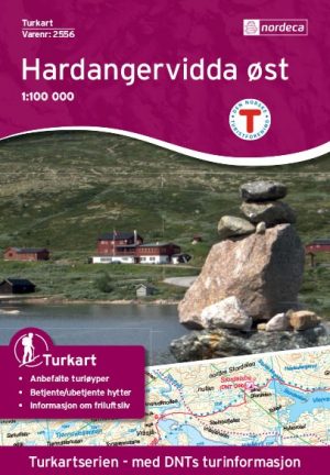 DNT-2556  Hardangervidda Ost wandelkaart 1:100.000 7046660025567  Nordeca Turkart Norge 1:100.000  Wandelkaarten Zuid-Noorwegen