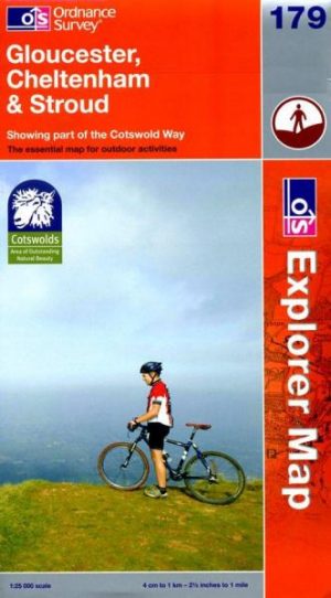 EXP-179 Gloucester, Cheltenham + Stroud | wandelkaart 1:25.000 * 9780319240458  Ordnance Survey Explorer Maps 1:25t.  Wandelkaarten Birmingham, Cotswolds, Oxford