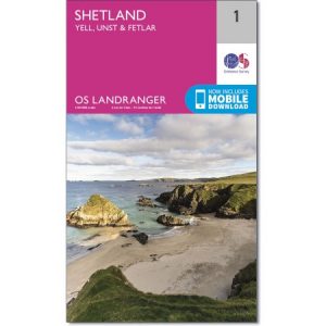 LR-001  Shetland - Yell & Unst | topografische wandelkaart 9780319260999  Ordnance Survey Landranger Maps 1:50.000  Wandelkaarten Shetland & Orkney