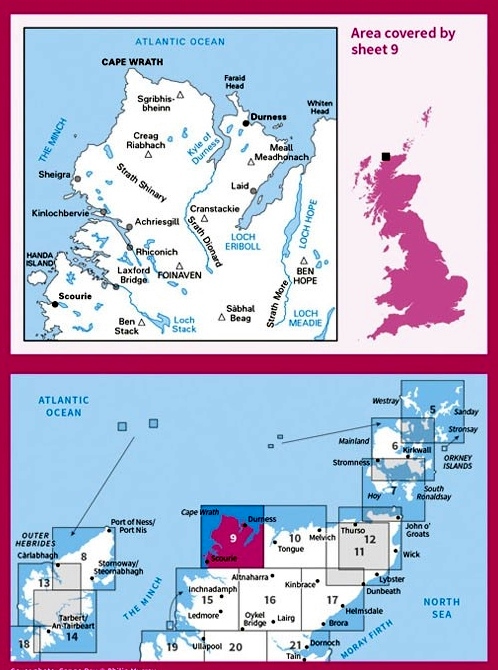 LR-009 Cape Wrath, Durness + Scourie | topografische wandelkaart 9780319261071 Ordnance Survey Landranger Maps 1:50.000 Wandelkaarten de Schotse Hooglanden (ten noorden van Glasgow / Edinburgh) LR-009 Cape Wrath, Durness + Scourie | topografische wandelkaart 9780319261071 Ordnance Survey Landranger Maps 1:50.000 Wandelkaarten de Schotse Hooglanden (ten noorden van Glasgow / Edinburgh)