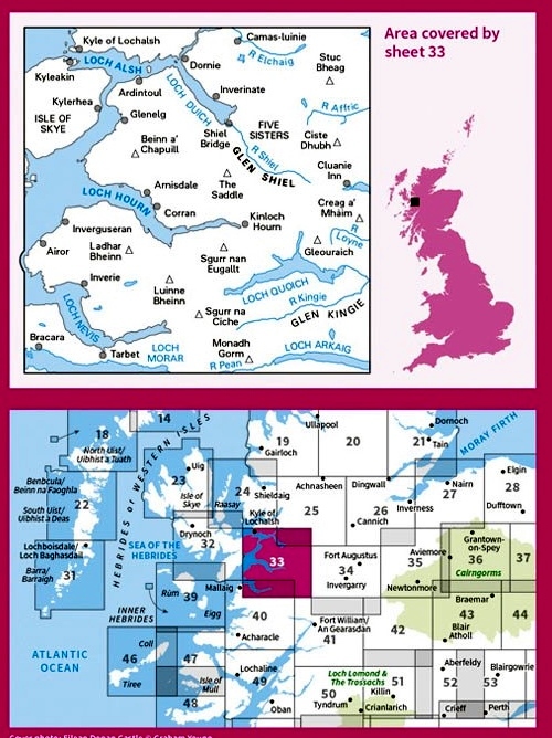 LR-033 Loch Alsh, Glen Shiel, Loch Hourn | topografische wandelkaart 9780319261316 Ordnance Survey Landranger Maps 1:50.000 Wandelkaarten de Schotse Hooglanden (ten noorden van Glasgow / Edinburgh) LR-033 Loch Alsh, Glen Shiel, Loch Hourn | topografische wandelkaart 9780319261316 Ordnance Survey Landranger Maps 1:50.000 Wandelkaarten de Schotse Hooglanden (ten noorden van Glasgow / Edinburgh)