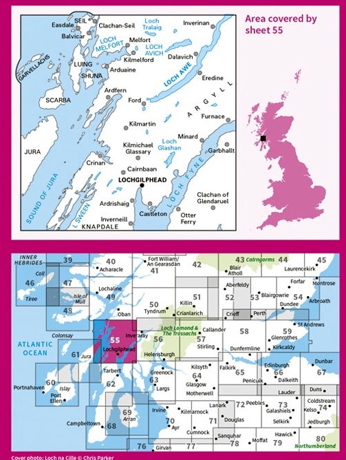 LR-055 Lochgilphead, Loch Awe | topografische wandelkaart 9780319261538 Ordnance Survey Landranger Maps 1:50.000 Wandelkaarten de Schotse Hooglanden (ten noorden van Glasgow / Edinburgh) LR-055 Lochgilphead, Loch Awe | topografische wandelkaart 9780319261538 Ordnance Survey Landranger Maps 1:50.000 Wandelkaarten de Schotse Hooglanden (ten noorden van Glasgow / Edinburgh)
