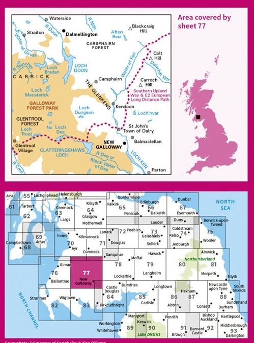 LR-077 Dalmellington to New Galloway | topografische wandelkaart 9780319261750 Ordnance Survey Landranger Maps 1:50.000 Wandelkaarten Zuid-Schotland LR-077 Dalmellington to New Galloway | topografische wandelkaart 9780319261750 Ordnance Survey Landranger Maps 1:50.000 Wandelkaarten Zuid-Schotland
