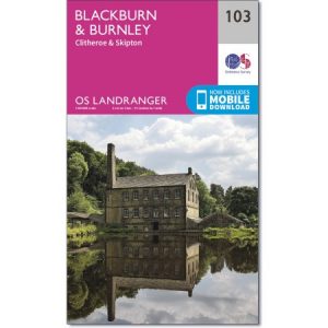 LR-103  Blackburn, Burnley | topografische wandelkaart 9780319262016  Ordnance Survey Landranger Maps 1:50.000  Wandelkaarten Noordwest-Engeland