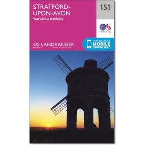 LR-151  Stratford-upon-Avon, Warwick + Banbury | topografische wandelkaart 9780319262498  Ordnance Survey Landranger Maps 1:50.000  Wandelkaarten Birmingham, Cotswolds, Oxford