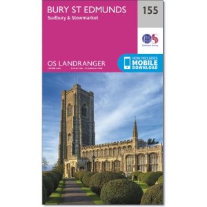 LR-155  Bury St.Edmunds + Sudbury | topografische wandelkaart 9780319262535  Ordnance Survey Landranger Maps 1:50.000  Wandelkaarten Oost-Engeland