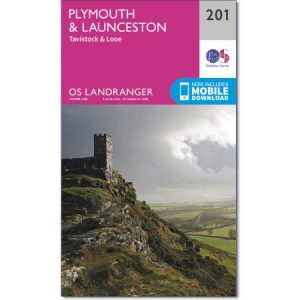 LR-201  Plymouth + Launceston | topografische wandelkaart 9780319262993  Ordnance Survey Landranger Maps 1:50.000  Wandelkaarten West Country