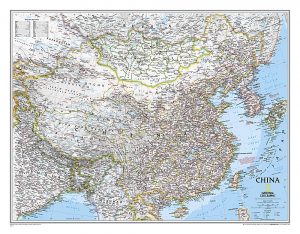 China (plano) 1:7.804.000 9780792249610  National Geographic NG planokaarten  Wandkaarten China