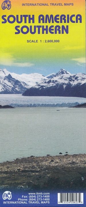 ITM South America/South | landkaart, autokaart 1:2.600.000 9781553410829  International Travel Maps   Landkaarten en wegenkaarten Zuid-Amerika (en Antarctica)