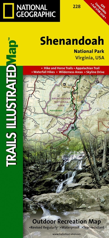 TI228  Shenandoah National Park 1:100.000 9781566953658  National Geographic Wandelkaarten USA  Wandelkaarten New York, Pennsylvania, Washington DC