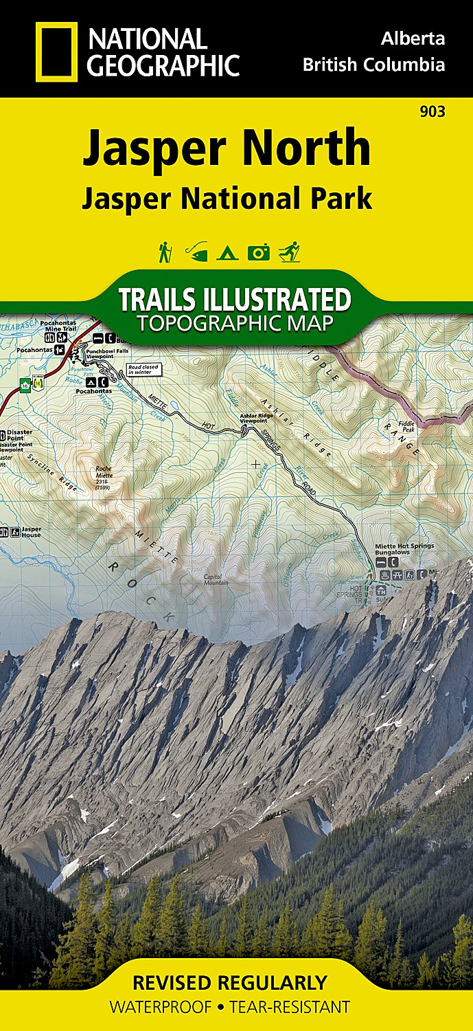 TI903  Jasper North 1:100.000 9781566956611  National Geographic Trails Illustrated  Wandelkaarten Canadese Rocky Mountains
