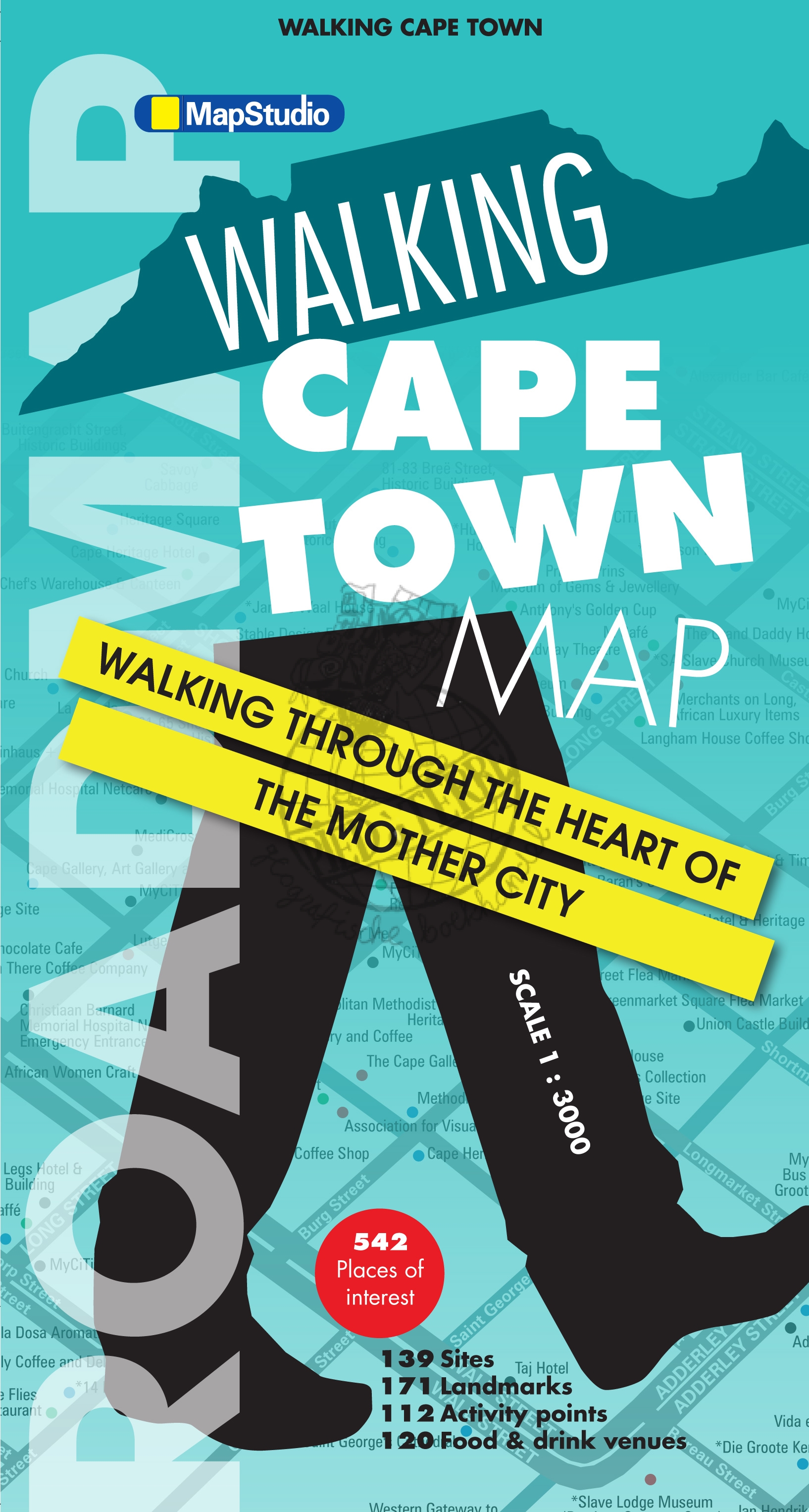 Kaapstad, wandelkaart 9781770268340  Map Studio   Stadsplattegronden Zuid-Afrika