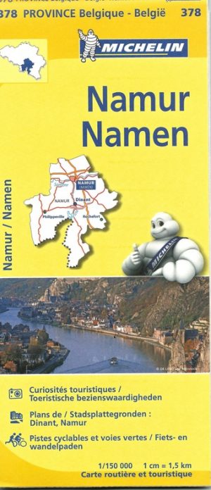 Michelin wegenkaart 378 provincie Namen 1:150.000 9782067185357  Michelin België / provincies 1:150d.  Landkaarten en wegenkaarten Wallonië (Ardennen)