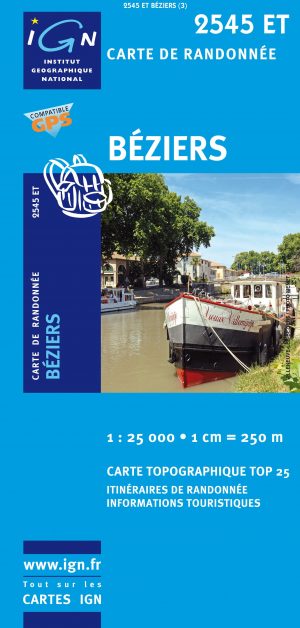 wandelkaart 2545ET Béziers 1:25.000 9782758504788  IGN IGN 25 Cevennen & Languedoc  Wandelkaarten Cevennen, Languedoc