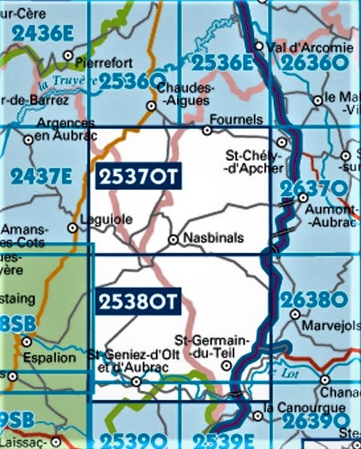 wandelkaart 2537OT Nasbinals, Monts d'Aubrac 1:25.000 9782758521242 IGN IGN 25 Cevennen & Languedoc Wandelkaarten Cevennen, Languedoc wandelkaart 2537OT Nasbinals, Monts d'Aubrac 1:25.000 9782758521242 IGN IGN 25 Cevennen & Languedoc Wandelkaarten Cevennen, Languedoc
