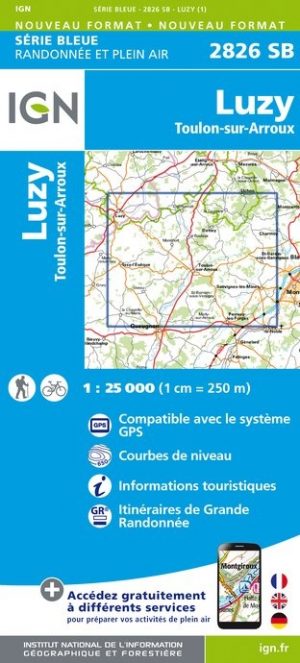 SB-2826 Luzy | wandelkaart 1:25.000 9782758534389  IGN IGN 25 Bourgogne & Morvan  Wandelkaarten Bourgogne
