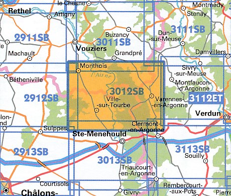 SB-3012 Varennes-en-Argonne, Ville-sur-Tourbe | wandelkaart 1:25.000 9782758537380 IGN IGN 25 Champagne / Ardennes Wandelkaarten Champagne, Franse Ardennen SB-3012 Varennes-en-Argonne, Ville-sur-Tourbe | wandelkaart 1:25.000 9782758537380 IGN IGN 25 Champagne / Ardennes Wandelkaarten Champagne, Franse Ardennen