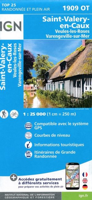 wandelkaart 1909OT Saint-Valery-en-Caux, Veules-les-Roses 1:25.000 9782758538851  IGN IGN 25 Normandië  Wandelkaarten Normandië