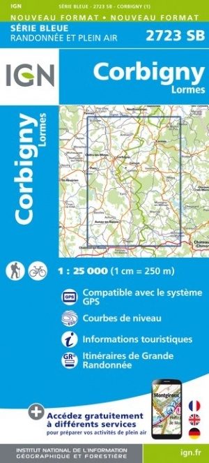 SB-2723 Corbigny, Lormes | wandelkaart 1:25.000 9782758539094  IGN IGN 25 Bourgogne & Morvan  Wandelkaarten Morvan