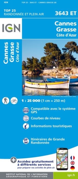 wandelkaart 3643ET Cannes, Grasse, Antibes, Vence 1:25.000 9782758540090  IGN IGN 25 Côte-d'Azur, Var  Wandelkaarten Côte d’Azur, Mercantour, Alpes-Maritimes