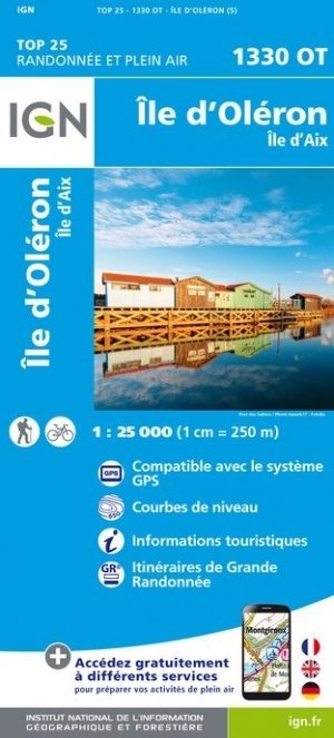 wandelkaart 1330OT Île-d'Oléron, île d'Aix 1:25.000 9782758541080  IGN IGN 25 Charente, Vendée  Wandelkaarten Vendée, Charente