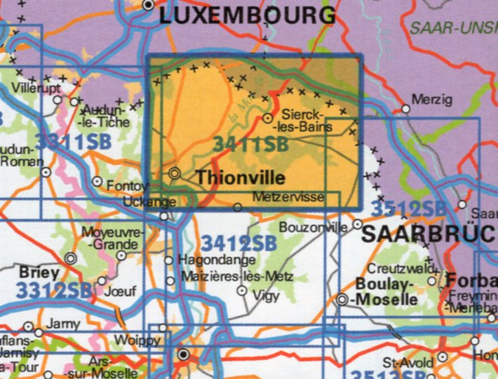 SB-3411 Thionville - Sierck-les-Bains | wandelkaart 1:25.000 9782758541899 IGN IGN 25 Lotharingen Wandelkaarten Lotharingen, Nancy, Metz SB-3411 Thionville - Sierck-les-Bains | wandelkaart 1:25.000 9782758541899 IGN IGN 25 Lotharingen Wandelkaarten Lotharingen, Nancy, Metz