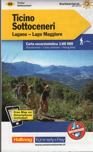 KFW-29  Tessin/Sottoceneri (Südblatt) | wandelkaart / overzichtskaart 9783259022290  Kümmerly & Frey KFW 1:60.000  Wandelkaarten Tessin, Ticino