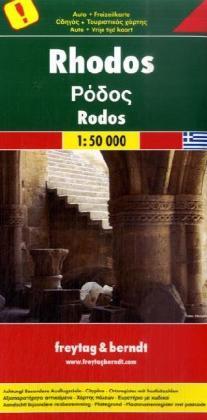 Rhodos | autokaart, wegenkaart 1:50.000 9783707910582  Freytag & Berndt   Landkaarten en wegenkaarten Dodekanesos: Karpathos, Rhodos, Kos, etc.