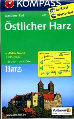 Kompass wandelkaart KP-453  Östlicher Harz 9783850268622  Kompass Wandelkaarten Kompass Harzgebergte  Wandelkaarten Harz