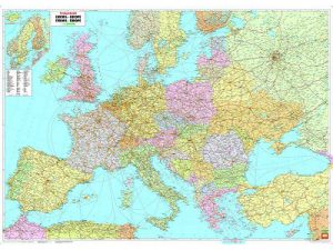 Europa wandkaart 1:3.500.000 9783850844444  Freytag & Berndt   Wandkaarten Europa