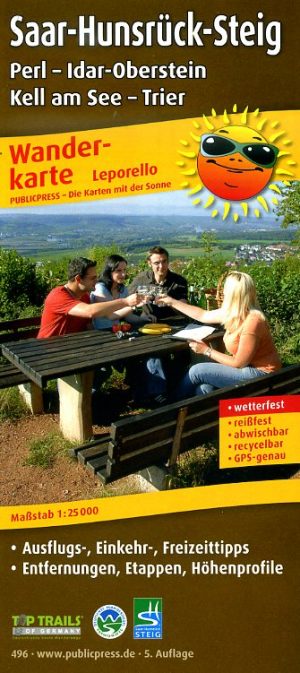 Saar-Hunsrück-Steig (1) 1:25.000 9783899204964  Publicpress Wandelkaarten - mit der Sonne  Meerdaagse wandelroutes, Wandelkaarten Saarland, Hunsrück