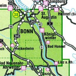 wandelkaart EV-38  Drachenfelser Ländchen 1:25.000 9783921805664  Eifelverein Wandelkaarten Eifel  Wandelkaarten Aken, Keulen en Bonn