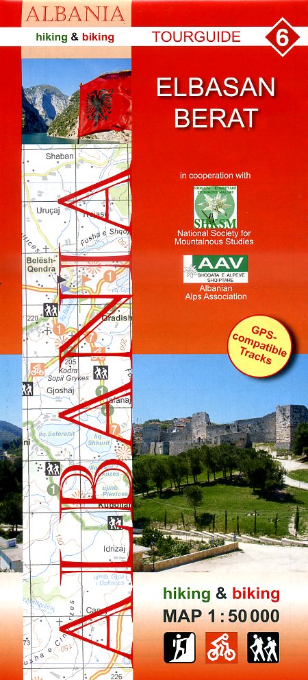 HA-06  Elbasan Berat | wandelkaart 9783943752120  Huber Verlag Albanië 1:50.000  Wandelkaarten Albanië