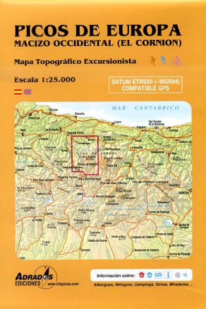 wandelkaart Picos de Europa 1:25.000 West (Macizo Occidental) 9788493317799  Adrados   Wandelkaarten Picos de Europa