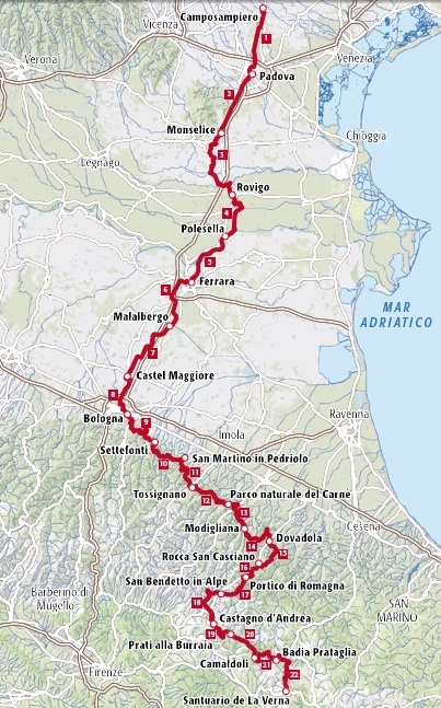 Guida al cammino di Sant'Antonio 9788861894631 Terre di Mezzo Lopen naar Rome, Meerdaagse wandelroutes, Wandelgidsen Bologna, Emilia-Romagna, Veneto, Friuli Guida al cammino di Sant'Antonio 9788861894631 Terre di Mezzo Lopen naar Rome, Meerdaagse wandelroutes, Wandelgidsen Bologna, Emilia-Romagna, Veneto, Friuli