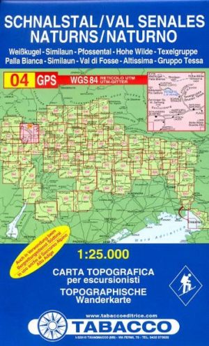 TAB-004  Val Senales | Tabacco wandelkaart TAB-04 9788883150043  Tabacco Tabacco 1:25.000  Wandelkaarten Zuid-Tirol, Dolomieten