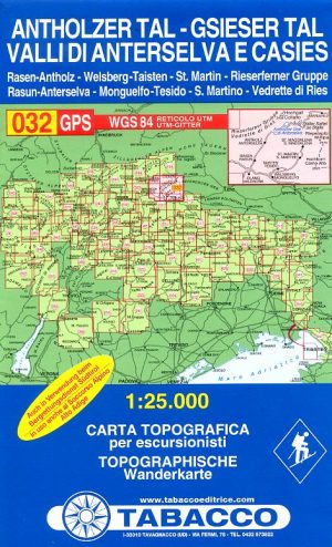 TAB-032  Valle di Anterselva - Valle di Casies | Tabacco wandelkaart 9788883150326  Tabacco Tabacco 1:25.000  Wandelkaarten Zuid-Tirol, Dolomieten