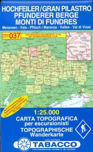 TAB-037  Gran Pilastro, Monti di Fundres | Tabacco wandelkaart 9788883150371  Tabacco Tabacco 1:25.000  Wandelkaarten Zuid-Tirol, Dolomieten