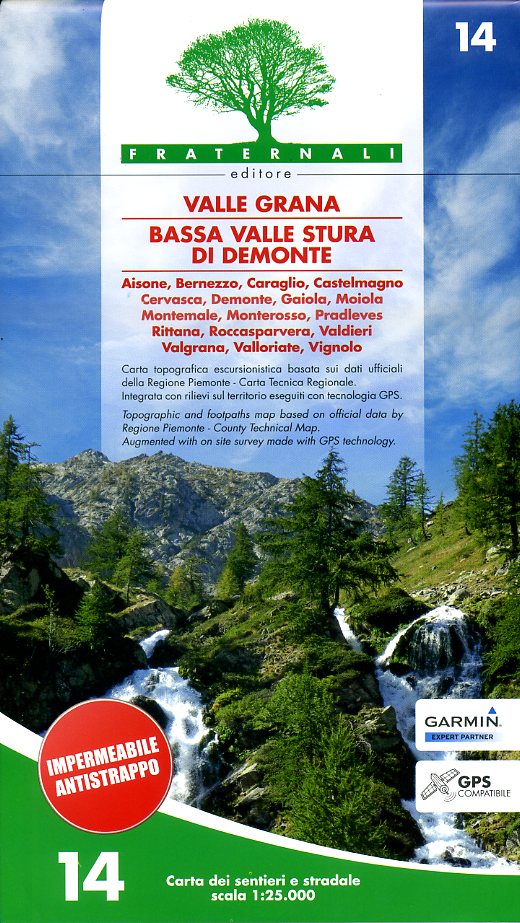 FRA-14  Valle Grana | wandelkaart 1:25.000 9788897465102  Fraternali Editore Fraternali 1:25.000  Wandelkaarten Turijn, Piemonte