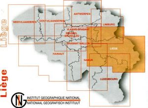 Luik provinciekaart 9789059345881  NGIB Provinciekaarten (B) 1:100d.  Landkaarten en wegenkaarten Wallonië (Ardennen)
