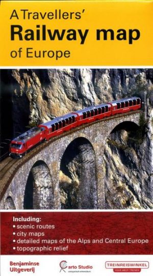 Railway Map of Europe 9789077899090  Benjaminse Uitgeverij   Landkaarten en wegenkaarten, Treingidsen en verhalen Europa