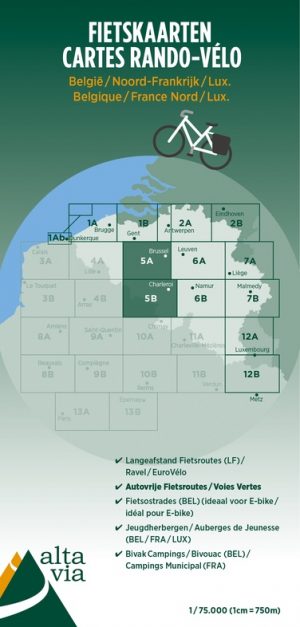 ALV-05  Provincie Oost-Vlaanderen & Henegouwen 1:75.000 9789082714425  Alta Via   Fietskaarten Gent, Brugge & westelijk Vlaanderen, Wallonië (Ardennen)