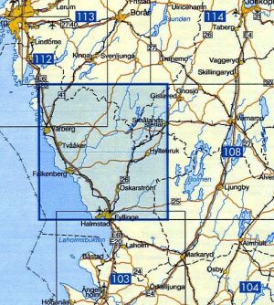 VK-107  Falkenberg 1:100.000  [2013] 9789158801073  Kartförlaget - Lantmäteriet Vägkartan  Landkaarten en wegenkaarten Zuid-Zweden