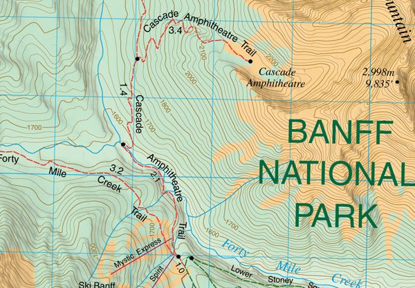 Banff Loop Maps Banff up close 1:35.000, Explorer Map - Sights,museums,drives,hikes ...